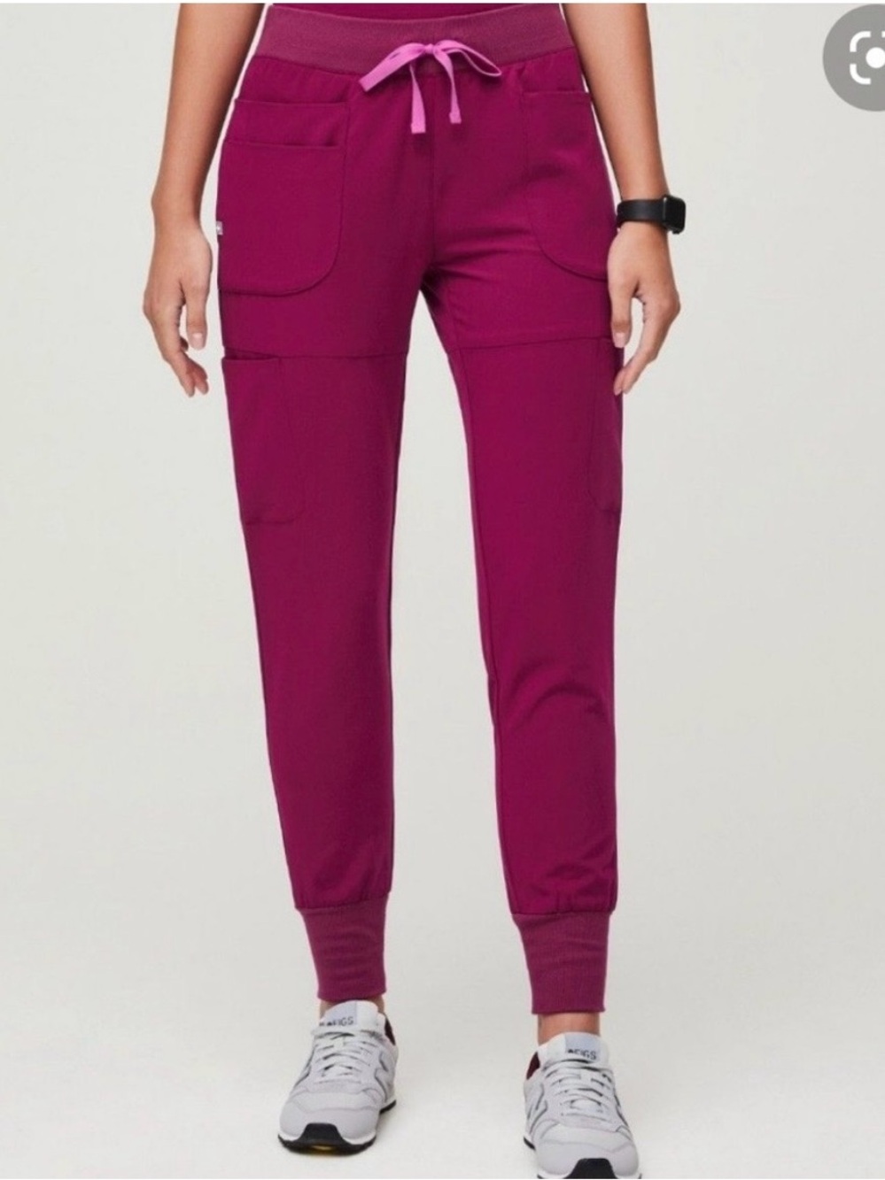 FIGS Nepal Skinny Jogger Scrub Pants in Dark Magenta - Size XL